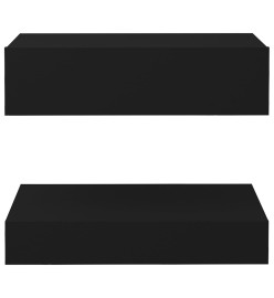 Tables de chevet 2 pcs Noir 60x35 cm Aggloméré