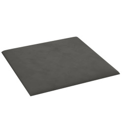 Panneaux muraux 12 pcs Gris foncé 30x30 cm Velours 1,08 m²