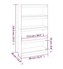 Bibliothèque/Séparateur de pièce 80x30x135,5 cm Bois de pin