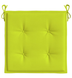 Coussins de chaise de jardin 2 pcs vert vif 40x40x3 cm