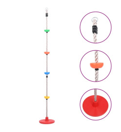 Corde d'escalade à balançoire et plates-formes et disque 200 cm