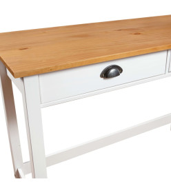 Table console Hill avec 2 tiroirs 110x45x74 cm Pin solide