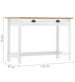 Table console Hill avec 2 tiroirs 110x45x74 cm Pin solide