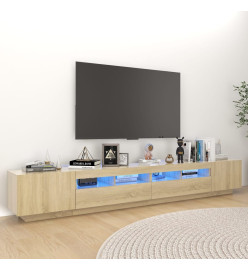 Meuble TV avec lumières LED Chêne sonoma 260x35x40 cm