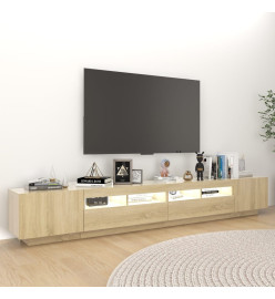 Meuble TV avec lumières LED Chêne sonoma 260x35x40 cm