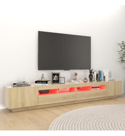 Meuble TV avec lumières LED Chêne sonoma 260x35x40 cm