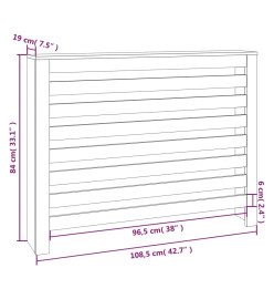 Cache-radiateur Gris 108,5x19x84 cm Bois massif de pin