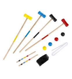 HI Jeu de croquet 18 pcs pour 4 joueurs bois