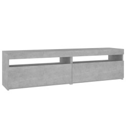 Meubles TV 2 pcs avec lumières LED Gris béton 75x35x40 cm