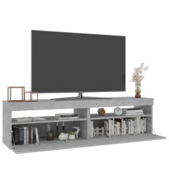 Meubles TV 2 pcs avec lumières LED Gris béton 75x35x40 cm