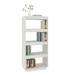 Bibliothèque/Séparateur de pièce Blanc 60x35x135 cm Pin massif