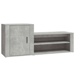 Armoire à chaussures Gris béton 130x35x54 cm Bois d'ingénierie