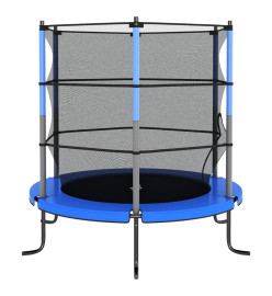 Trampoline avec filet de sécurité Rond 140x160 cm Bleu