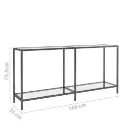 Table console Transparent 160x35x75,5 cm Verre trempé