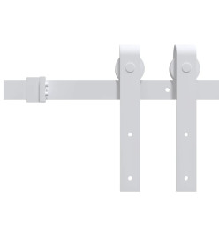 Kit de quincaillerie de porte coulissante 183 cm Acier Blanc