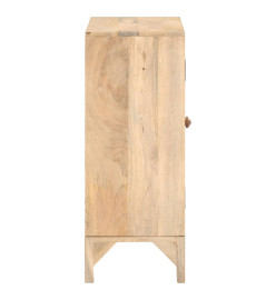 Buffet 80x30x73 cm Bois de manguier massif et canne naturelle