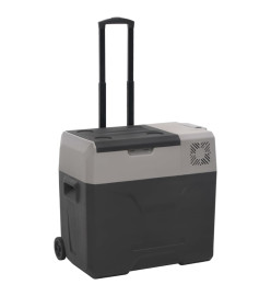 Glacière avec roue et adaptateur noir et gris 50L polypropylène