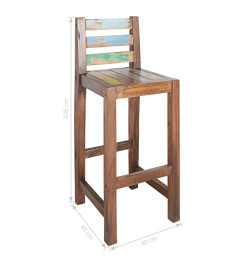 Tabourets de bar lot de 2 bois massif de récupération
