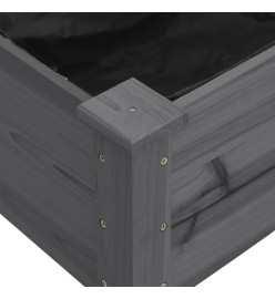 Jardinière avec doublure gris 161x45x76 cm bois massif de sapin