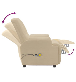 Fauteuil de massage électrique Crème Similicuir daim