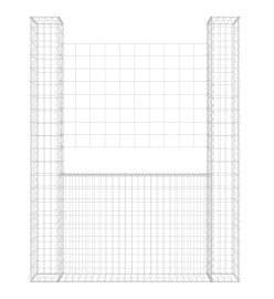 Panier de gabion en forme de U avec 2 poteaux Fer 140x20x200 cm