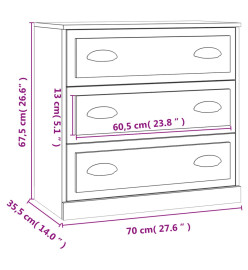 Buffets 2 pcs noir bois d'ingénierie