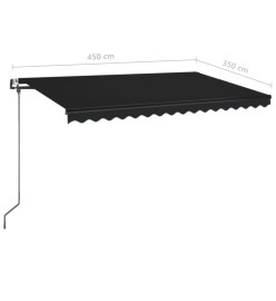 Auvent rétractable automatique 450x350 cm Anthracite