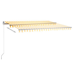 Auvent automatique sur pied 450x350 cm Jaune/Blanc