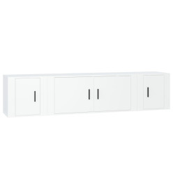 Ensemble de meubles TV 3 pcs Blanc Bois d'ingénierie