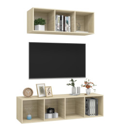 Ensemble de meuble TV 2 pcs Chêne sonoma Aggloméré