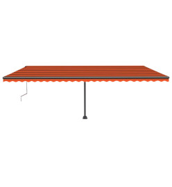 Auvent automatique capteur de vent LED 600x300 cm Orange marron