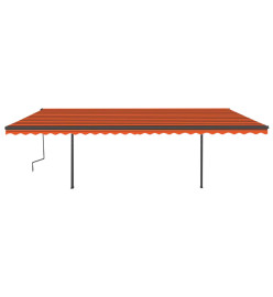 Auvent automatique capteur de vent/LED 6x3 m Orange et marron