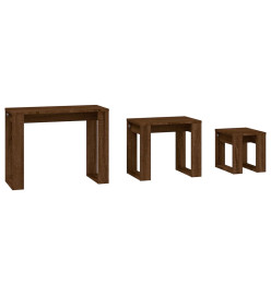 Tables gigognes 3 pcs Chêne marron Bois d'ingénierie