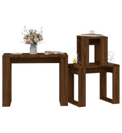 Tables gigognes 3 pcs Chêne marron Bois d'ingénierie