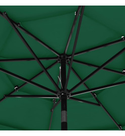 Parasol à 3 niveaux avec mât en aluminium Vert 3 m