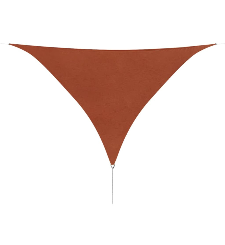 Parasol en tissu Oxford triangulaire 5x5x5 m Ocre marron