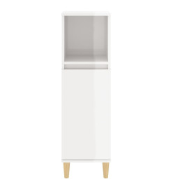 Armoire de salle de bain blanc brillant 30x30x100 cm