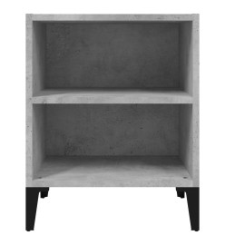 Tables de chevet pieds en métal 2 pcs Gris béton 40x30x50 cm