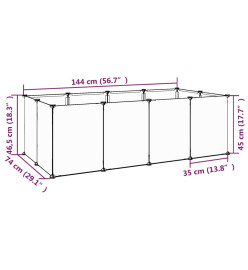 Cage pour petits animaux Transparent 144x74x46,5 cm PP et Acier