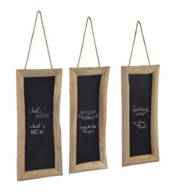 Tableau noir 3 pcs 30x70 cm Bois de teck solide