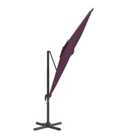 Parasol cantilever à LED Rouge Bordeaux 400x300 cm