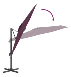 Parasol cantilever à LED Rouge Bordeaux 400x300 cm