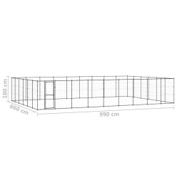 Chenil d'extérieur pour chiens Acier 65,34 m²