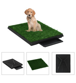 Tapis pour animaux 2 pcs avec plateau et gazon artificiel Vert