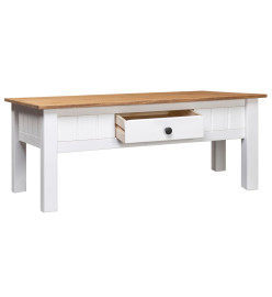 Table basse Blanc 100x60x45 cm Pin massif Assortiment Panama