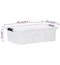 Boîtes de rangement avec couvercles 2 pcs Transparent 7 L