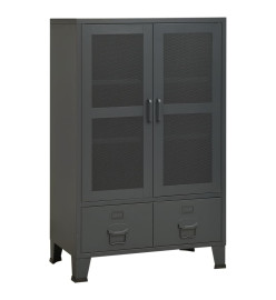 Coffre de rangement industriel Anthracite 70x40x115 cm Métal