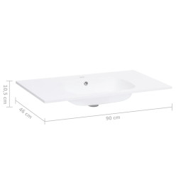 Lavabo encastré 900x460x105 mm SMC Blanc