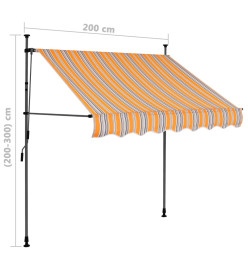 Auvent manuel rétractable avec LED 200 cm Jaune et bleu