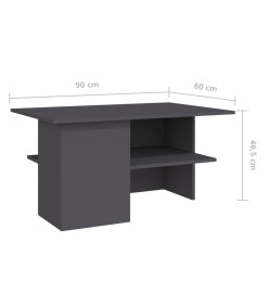 Table basse Gris 90x60x46,5 cm Aggloméré